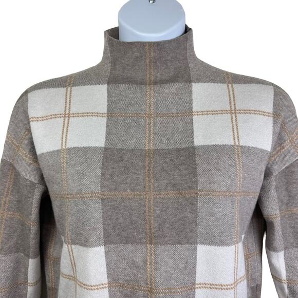 Rachel Zoe Plaid Mock High Neck Sweater Size XL - Picture 3 of 5